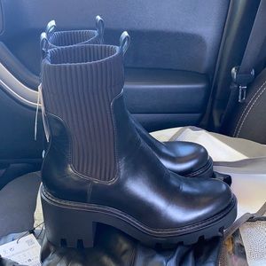 Never worn Zara black platform booties